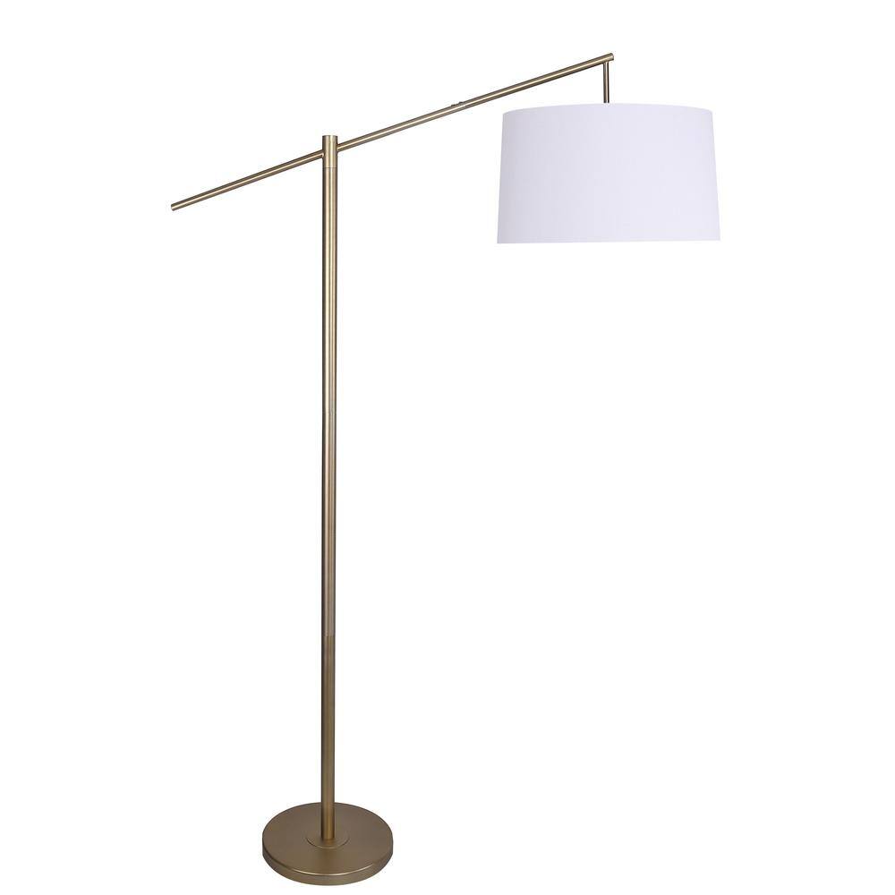 GRANDVIEW GALLERY 69 in. Gold Plated Floor Lamp with Slim-Line Angular ...