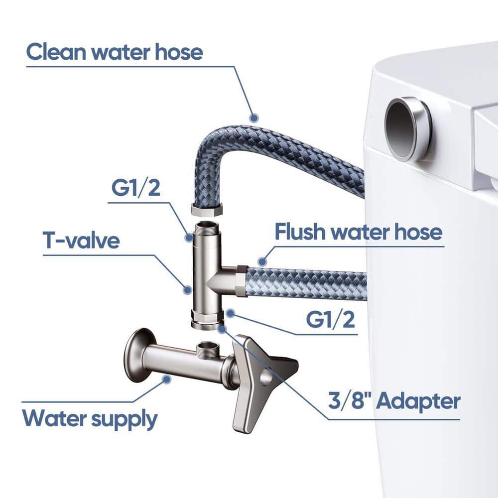 White Elongated Smart Toilet with Heated Bidet Seat and Remote