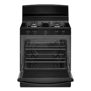 30 in. 4 Burners Freestanding Gas Range in Black with Thermal Cooking