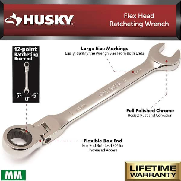 Husky Master Metric Flex Head Ratcheting Wrench Set (13-Piece) HFRW13PCMM -  The Home Depot