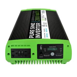 AIMS POWER 2,000-Watt Pure Sine Inverter with Automatic Transfer Switch  12-Volt DC to 120-Volt AC ETL Listed to UL 458 PWRIX2000SUL - The Home Depot