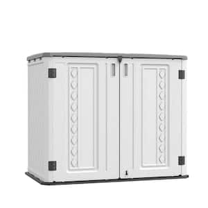 Modern 50 in. W x 29 in. D x 41 in. H HDPE Outdoor Storage Cabinet in White (Shelf not included)