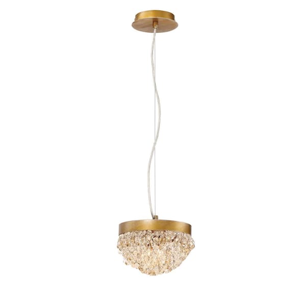 Eurofase Mondo Collection 2-Light Gold Chandelier with Clustered Crystal Shade