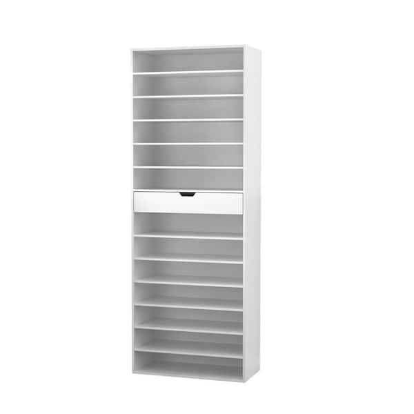 FUFU&GAGA 78 in. H x 27.5 in. W White Wood Shoe Storage