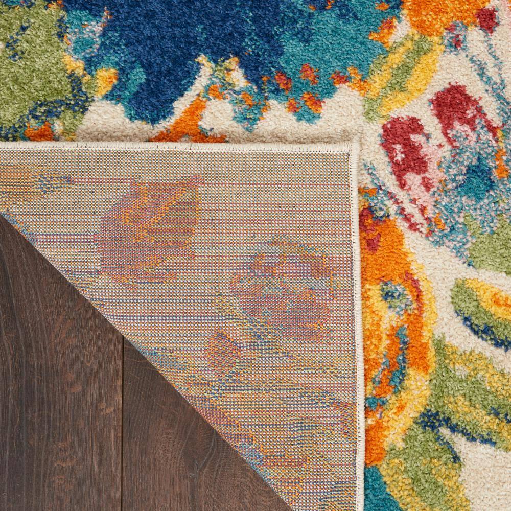 Ivory Floral Synthetic 8' x 10' Rectangular Area Rug