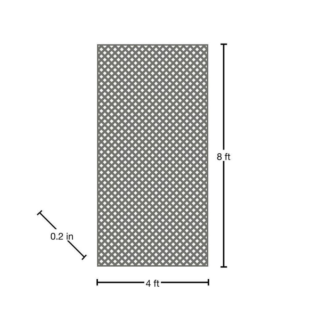 Nantucket Gray Diamond Vinyl Garden Privacy Lattice Panel