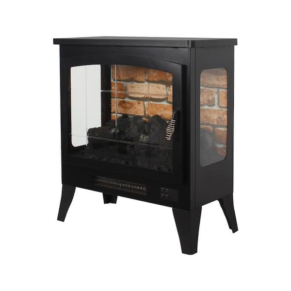 21 in. 400 sq. ft. Electric Stove with 3-Sided 3D Flame in Black, Remote, 1400W Heat, CSA/UL Certified