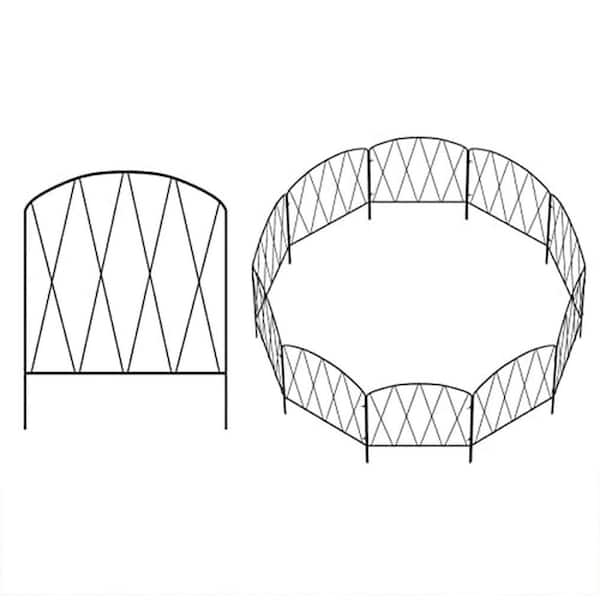 Justincity Decorative Metal Garden Fence 16 in. H Rustproof Arched Border Animal Barrier Panel Fencing 10 Pack for Outdoor Decor