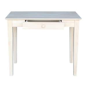 36 in. Rectangular Unfinished 1 Drawer Writing Desk with Solid Wood Material