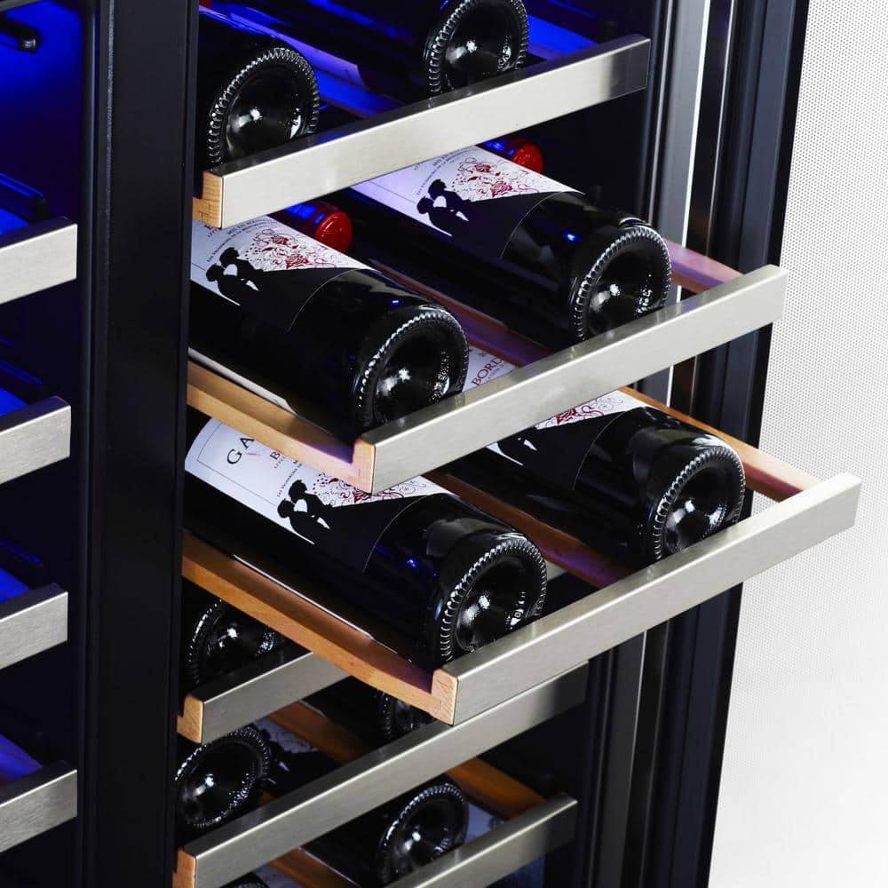 EdgeStar 30-Inch Stainless Steel Dual Zone Wine Cooler with Interior Lighting