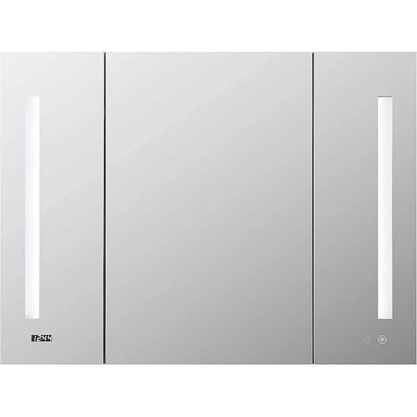 Aquadom Signature Royale 48 in. W x 30 in. H Clear Recessed/Surface Mount Medicine Cabinet with Mirror, Tri-View Doors, Defogger