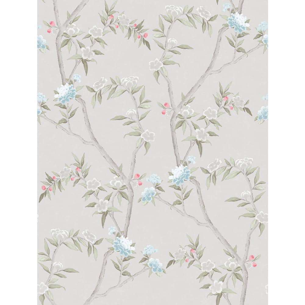 Spring Blossom Collection Chinoiserie Floral Vine Cream Matte Finish Non-Pa
