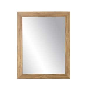 Blonde 32 in. W x 55 in. H Framed Rectangular Bathroom Vanity Mirror in Light Brown