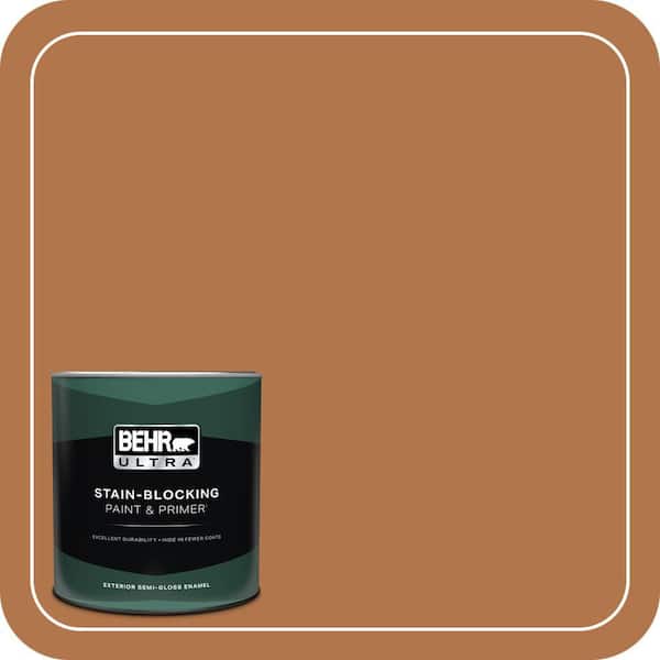 BEHR ULTRA 1 qt. #PMD-41 Copper Mine Semi-Gloss Enamel Exterior Paint & Primer