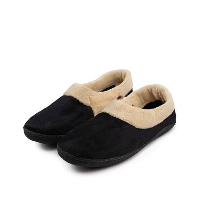 Size 8 Small Black Memory Foam Heated Slipper with Rechargeable Battery