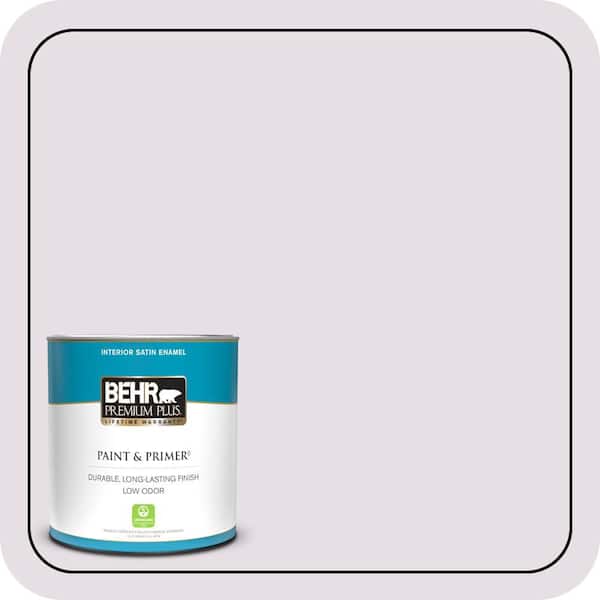BEHR PREMIUM PLUS 1 qt. #670E-2 Pearl Violet Satin Enamel Low Odor Interior Paint & Primer