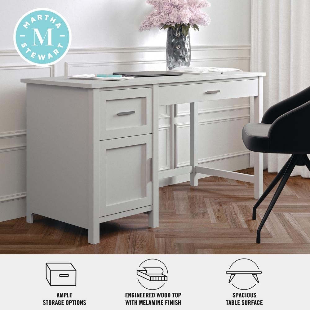 Gray Wood Home Office Desk with Drawer and Filing Cabinet