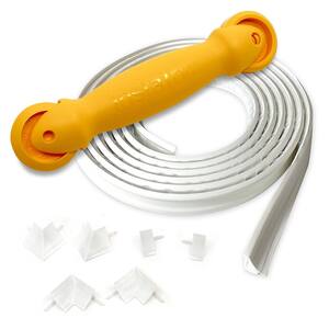3/4 in. x 10 ft. White PVC Self-adhesive Flexible Caulk Molding, Applicator Tool and Corner and End Caps