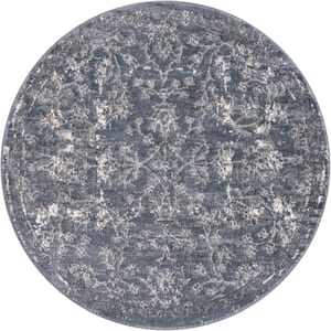 Portland Albany Blue 5 ft. x 5 ft. Round Area Rug