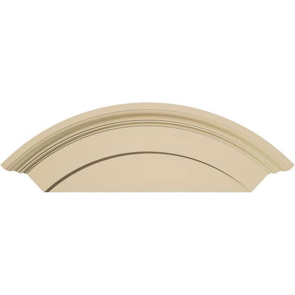 28-in. W x 12-in. H x 2-3/4-in. P Arched Signature Urethane Pediment, Primed Tan