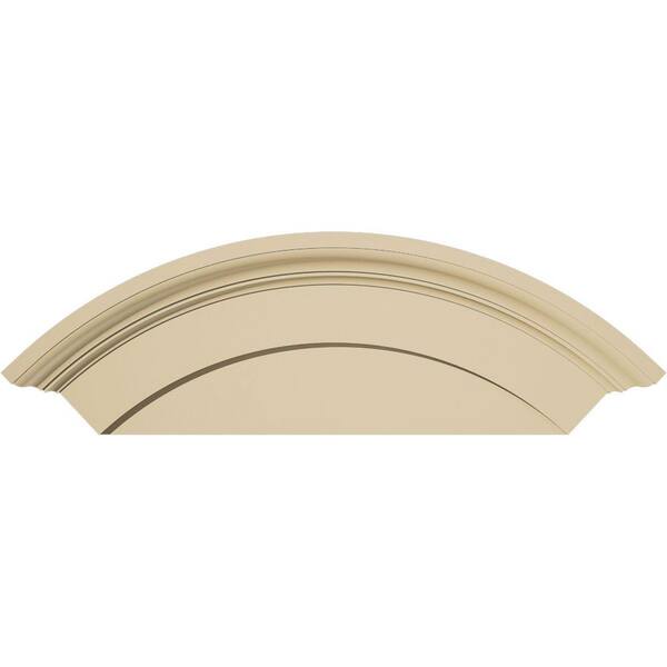 Ekena Millwork 28-in. W x 12-in. H x 2-3/4-in. P Arched Signature Urethane Pediment, Primed Tan