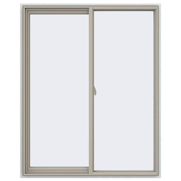 47.5 in. x 59.5 in. V-2500 Series Desert Sand Vinyl Left-Handed Sliding Window with Fiberglass Mesh Screen