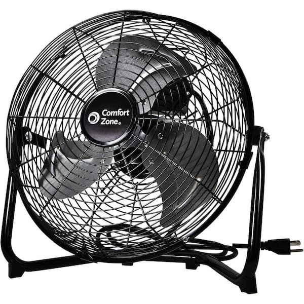 12 in. High Velocity 3 Speed Cradle Fan in Black