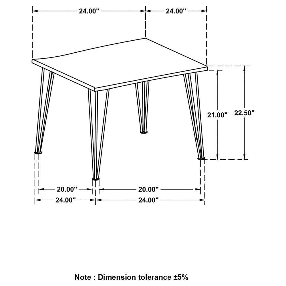 Acacia Wood and Black Metal Square End Table with Hairpin Legs