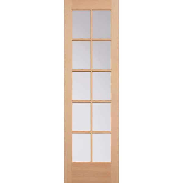Masonite 24 in. x 80 in. 10 Lite Unfinished Fir Front Exterior Door Slab