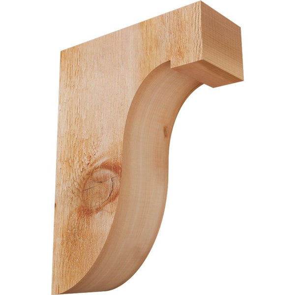 Ekena Millwork 4 in. x 10 in. x 14 in. Western Red Cedar Del Monte Rough Sawn Corbel