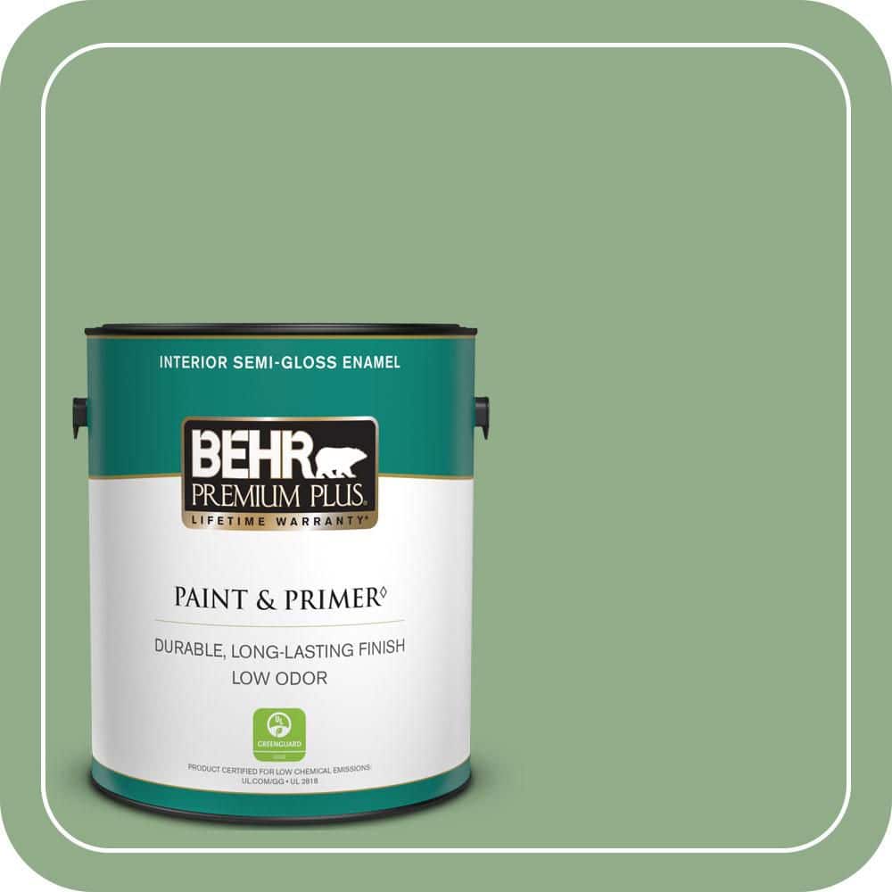 1 gal. #MQ6-46 Flora Green Semi-Gloss Enamel Low Odor Interior Paint & Primer price history on PriceWatchPro