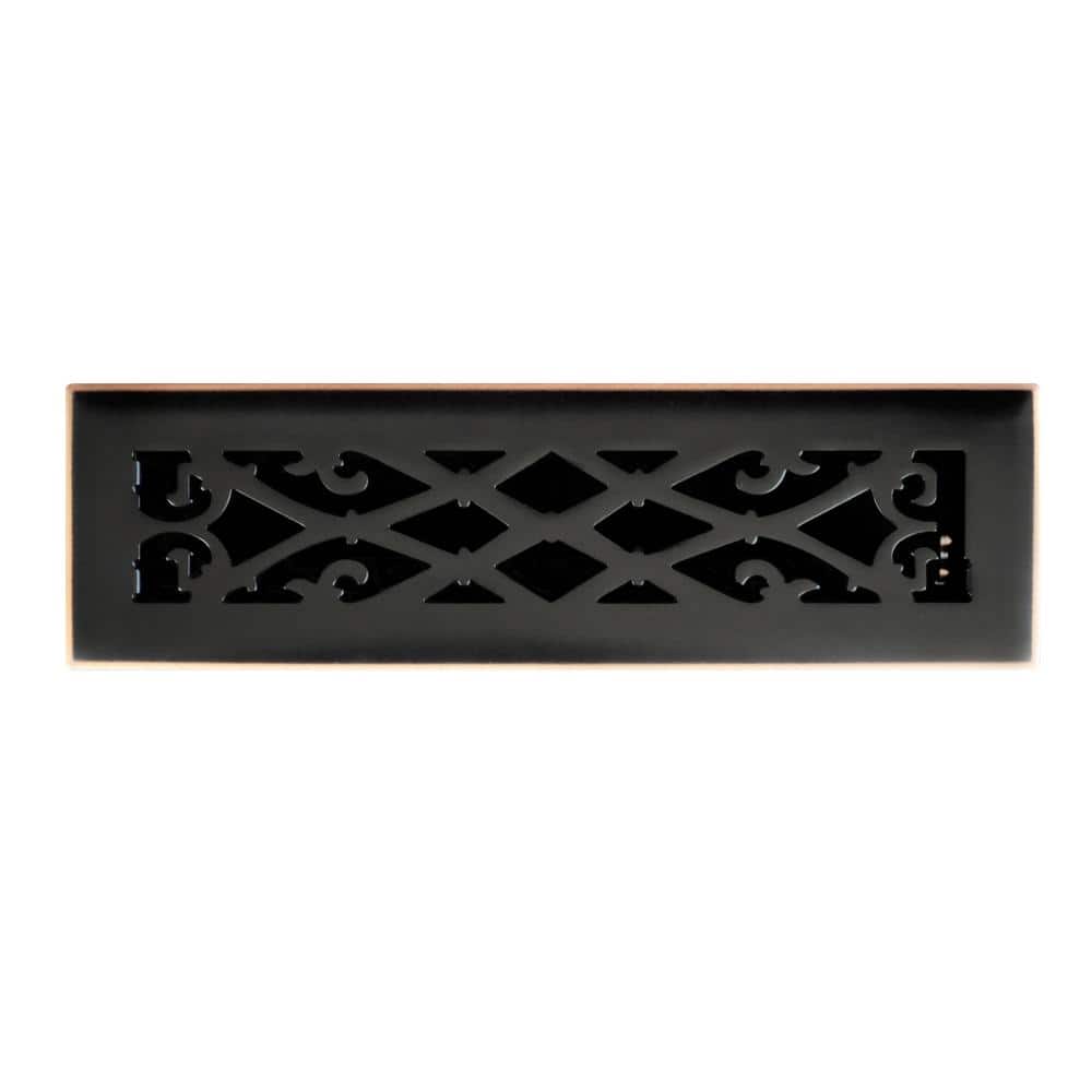 Elegant Scroll 2 in. x 12 in. Steel Floor Register in Oil Rubbed Bronze price history on PriceWatchPro