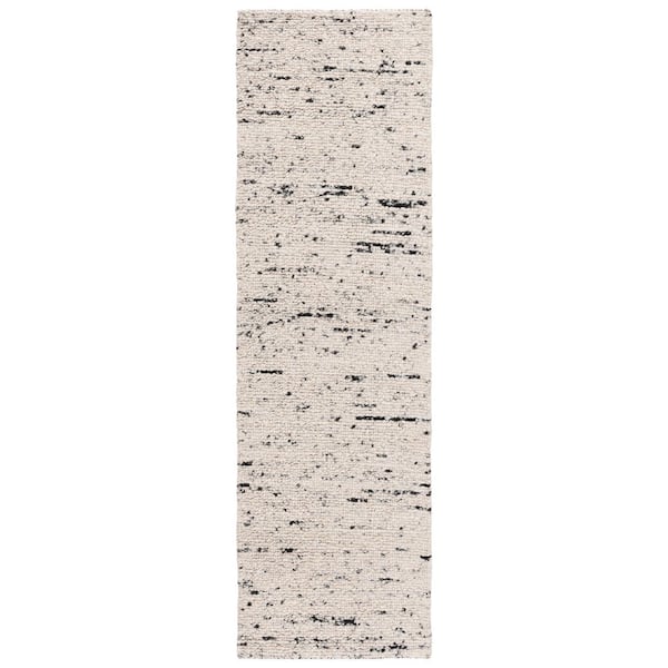 Natura 2 ft. x 8 ft. Light Gray/Ivory Patchy Solid Runner Rug