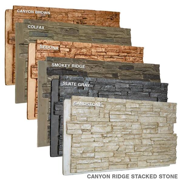 Ekena Millwork 45 3 4 In X 24 1 2 Canyon Ridge Stacked Stone Stonewall Faux Siding Panel Pnu24x48cncb The Home Depot - Stone Wall Covering Home Depot