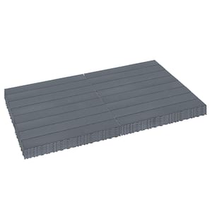 24 in. x 12 in. Polypropylene Material DIY Module Deck Tile in Dark Gray, Quick and Easy to installation (24 per Case)