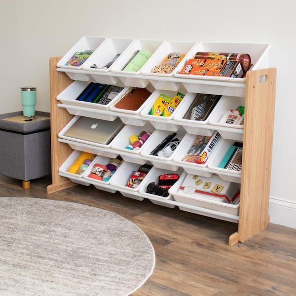 Journey Natural/White Extra Large Toy Storage Organizer with 20 Storage Bins