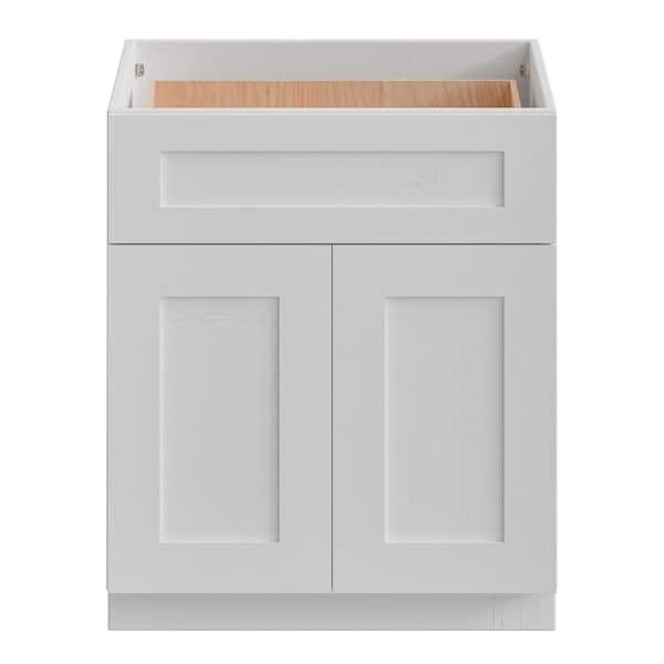 30 in. W x 24 in. D x 34.5 in. H Plywood Ready to Assemble Shaker Base Kitchen Cabinet with Adjustable Shelves in Gray