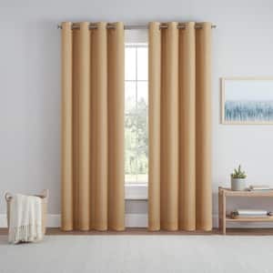 Dutchess Flaxen Polyester Solid 50 in. W x 84 in. L Grommet 100% Blackout Curtain (Single Panel)
