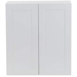 Cambridge White Shaker Assembled All Plywood Wall Cabinet with 2 Soft Close Doors (27 in. W x 12.5 in. D x 30 in. H)