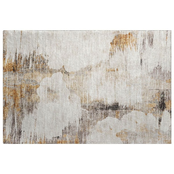 Dream Shag Premium Machine Washable Abstract ADS710 Beige 2 ft. x 3 ft. Accent Rug