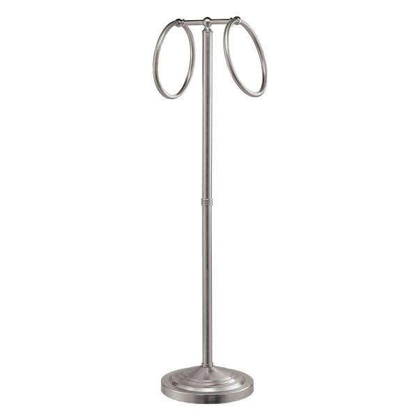 Gatco Floor Towel Ring Holder in Satin Nickel