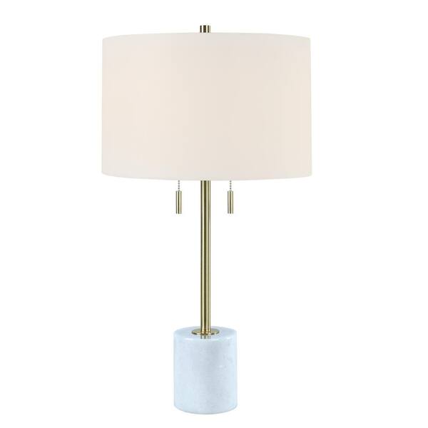 Fangio Lighting 29 in. Brass Indoor Table Lamp with Decorator Shade