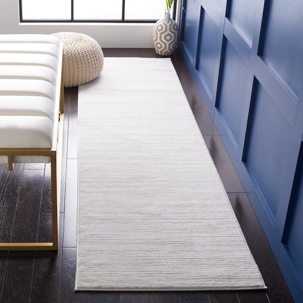 Vision 2 ft. x 18 ft. Ivory Solid Color Runner Rug