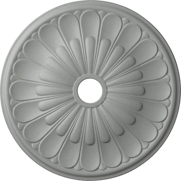Ekena Millwork 26-3/4" x 3-5/8" ID x 1-3/8" Elsinore Urethane Ceiling Medallion (Fits Canopies up to 3-5/8"), Primed White