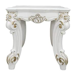 Vendome II 26 in. Antique Pearl Wooden End Table