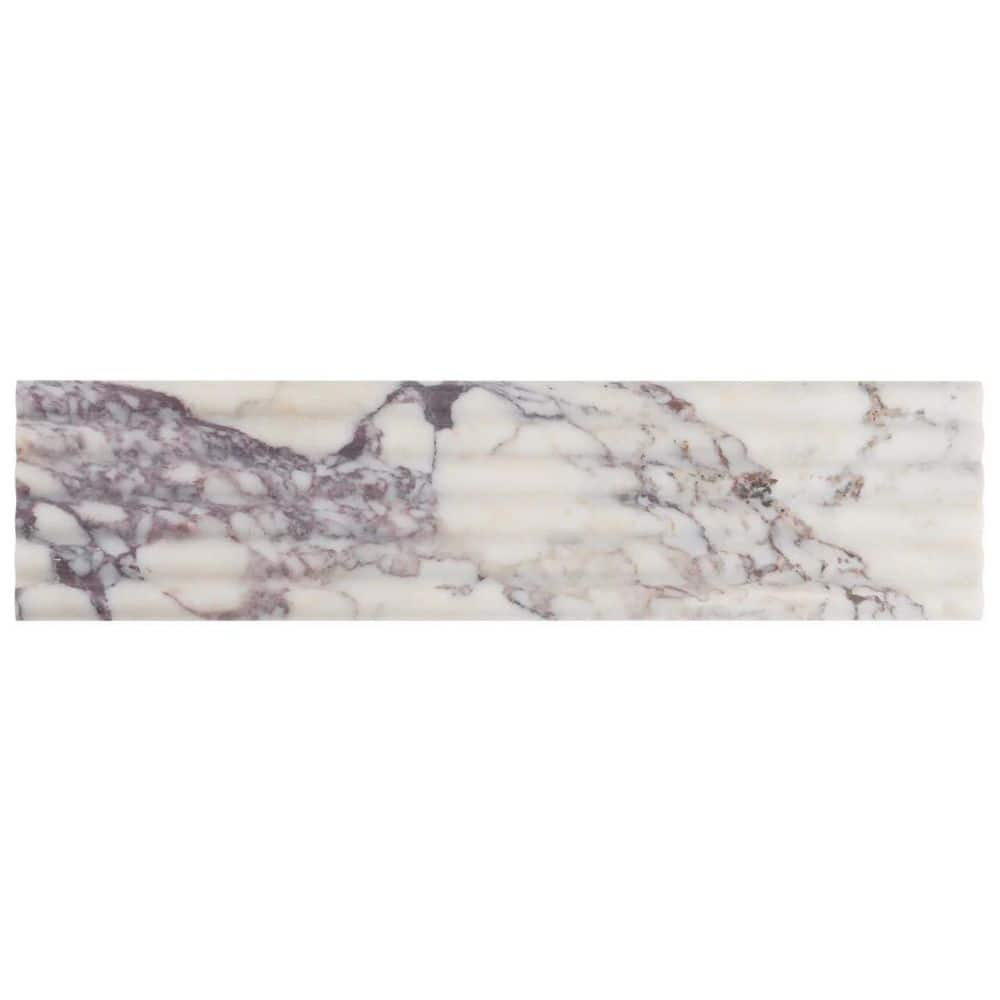 Calacatta Viola 6 in. x 0.75 in. Fluted Honed Marble Wall Tile Sample price history on PriceWatchPro