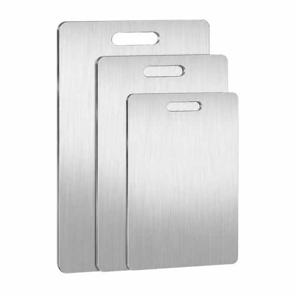 Set of 3 Double-Sided Pure Titanium Cutting Boards, Food-Grade Cutting Mats for Meat, Fruit and Vegetables