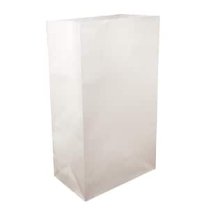 Luminaria Bag 6 in. x 11 in. x 3.5 in. White Flame Resistant Paper Bag (12-Pack)