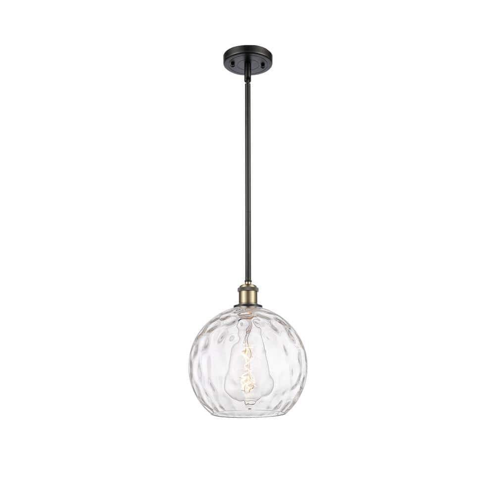 Athens Water Glass 60-Watt 1 Light Black Antique Brass Shaded Mini Pendant Light with Clear glass Clear Glass Shade price history on PriceWatchPro