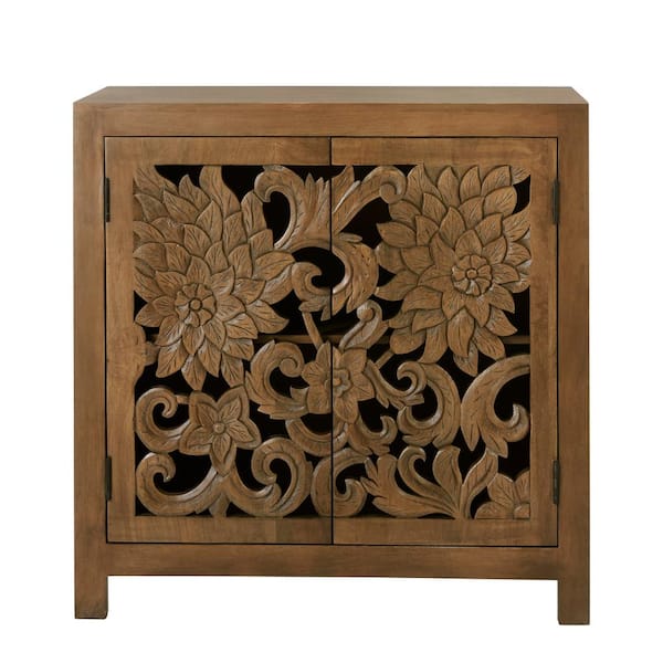 Home Decorators Collection Nadia Carved Solid Wood Accent Cabinet ...